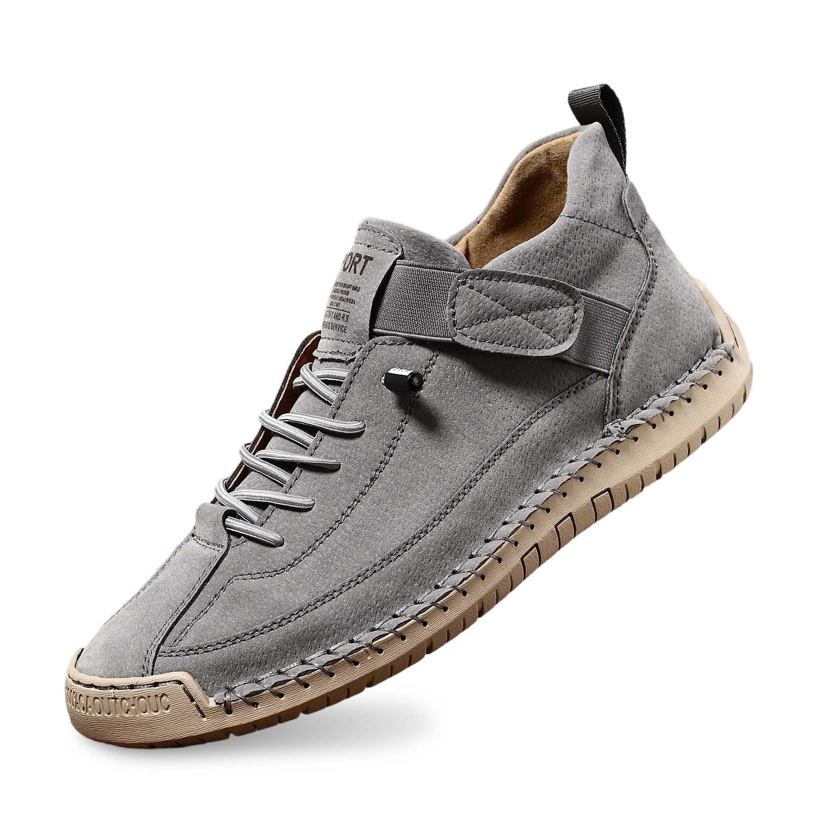 Genérico Zapatillas ortopédicas cómodas, zapatos unisex de cuero hechos a mano, botas suaves y cómodas con soporte