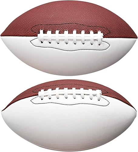 Miniatura 5 de 3 piezas de fútbol con autógrafos de fútbol en blanco de 12 pulgadas con paneles blancos para graduación, firma, trofeo, juego de rugby, fútbol