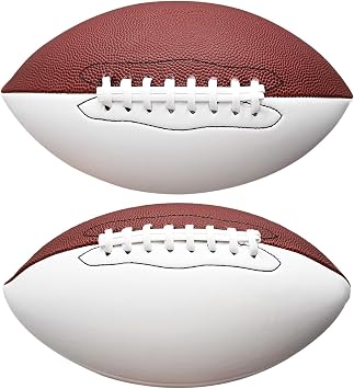 Full Size 12 Inch Autograph American Football with 2 White Panels Customized Trophy for Rugby Game Graduation Signing