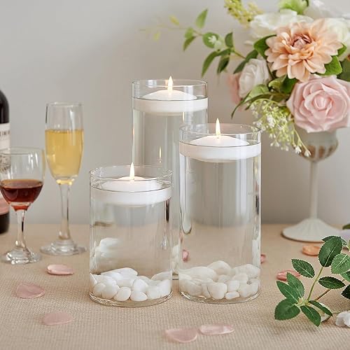 Miniatura 6 de Velas flotantes de 10 horas, discos de cera sin goteo blancos de 3 pulgadas, para jarrones cilíndricos, centros de mesa en bodas, fiestas, piscina,