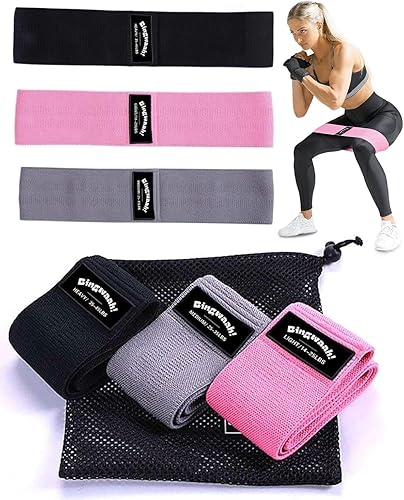 Bingwaah Mini Loop Resistance Bands Fabric & Elastic Sets Exercise Bands for Strength Training - Rehab, Yoga, Pilates & Home Workout Equipment