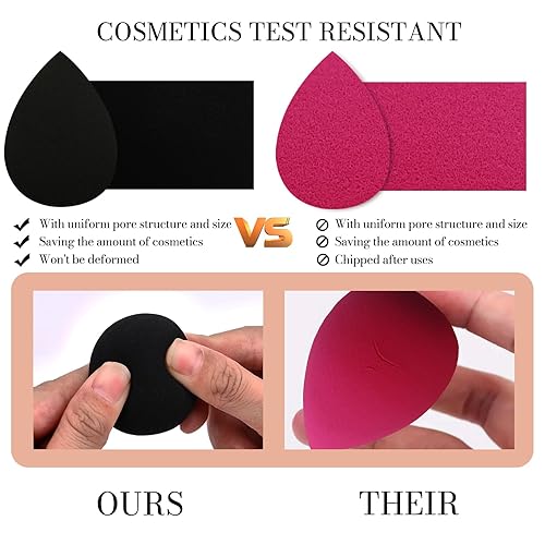 Miniatura 5 de Juego de 7 esponjas de maquillaje suaves, sin látex, esponja de belleza para todo tipo de piel, aplicación profesional de maquillaje líquido, crema