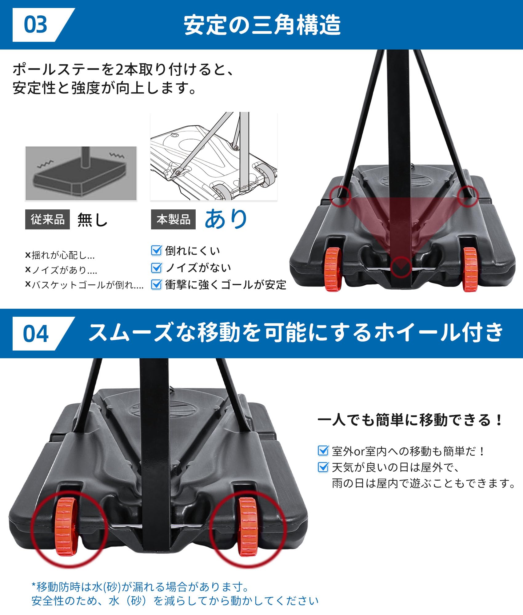 Amazon.co.jp: バスケットゴール 屋外 練習用 最短135CM 高さ