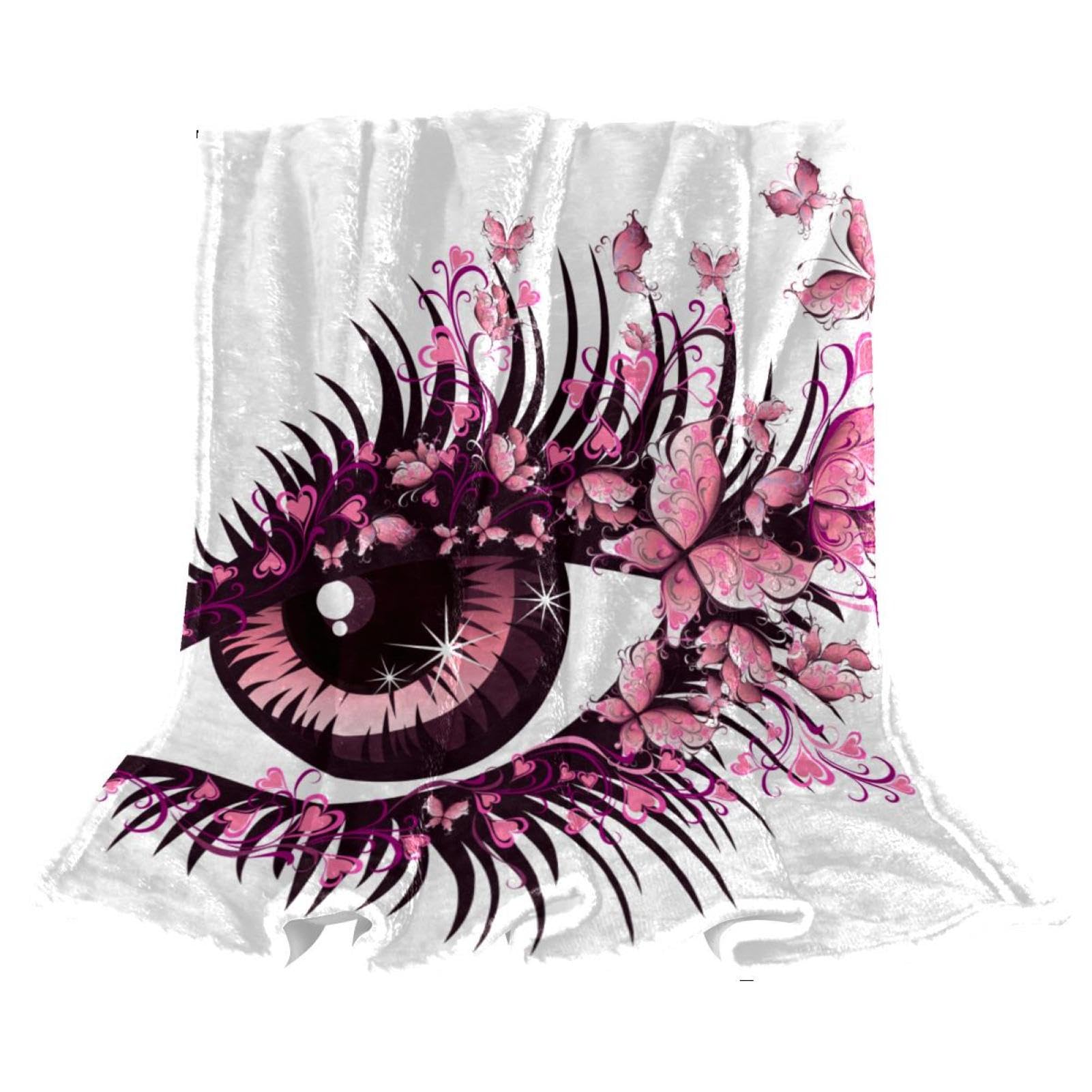 Couverture polaire oeil papillon 150x200cm pour lit et canapé