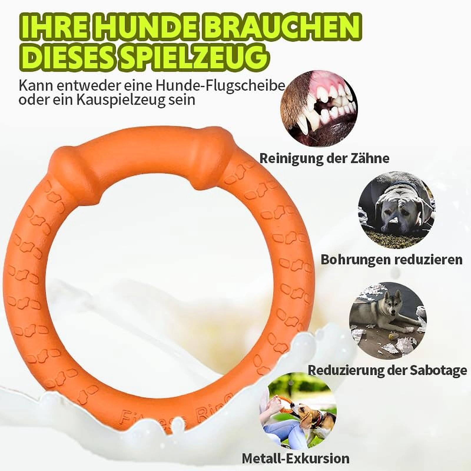 LaRoo Hundespielzeug Hunde Frisbee Hundefitness Ring - Unzerstörbare Flugscheibe Extra Dick - Schwimmendes Hundespielzeug für Outdoor, Training, Sommeraktivitäten für Große Hunde (Orange)
