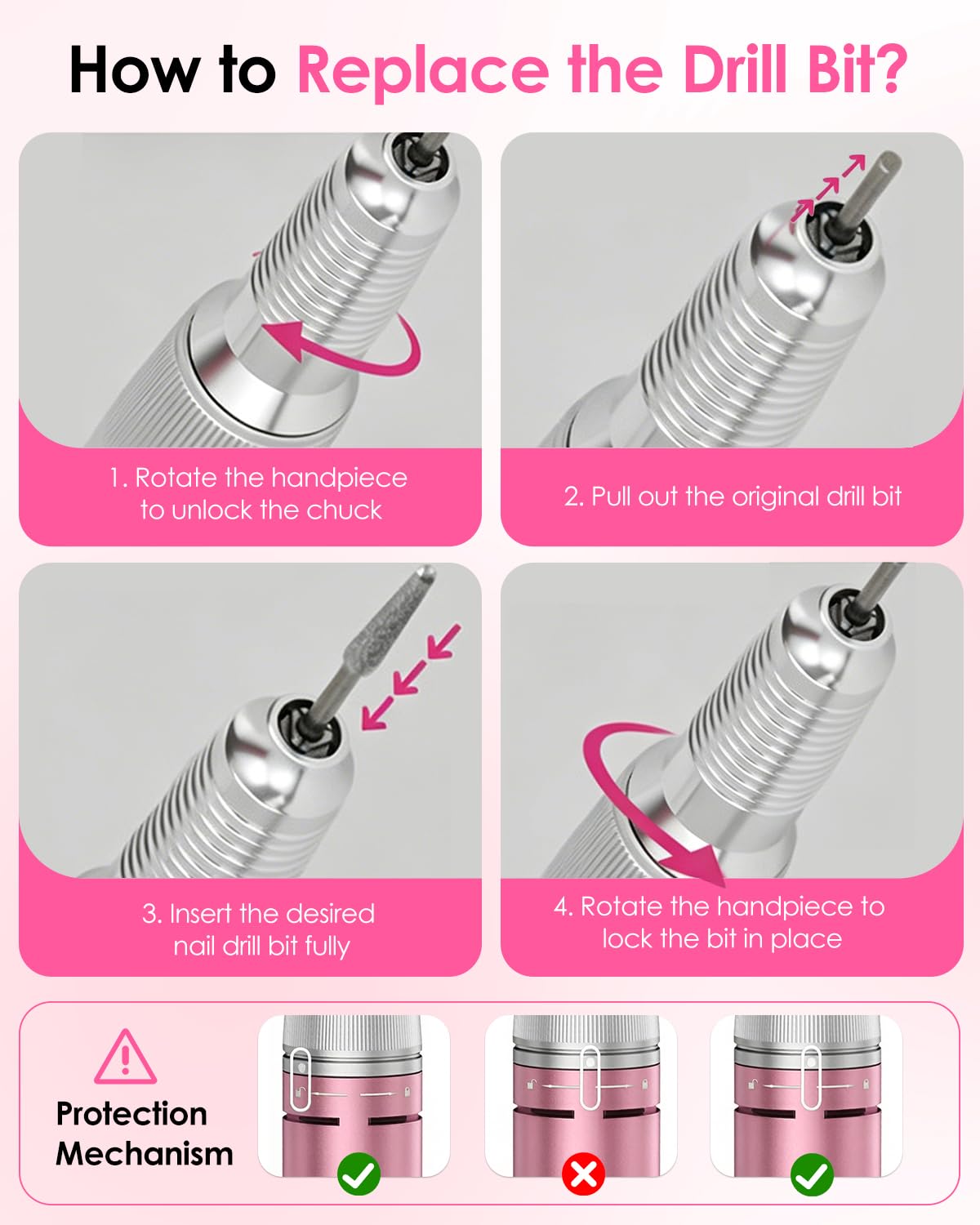 CozyZen Taladro de Uñas Eléctrico Profesional | 45000 RPM, Lijadora con Pantalla LCD, Control Manual y de Pie, Bajo Ruido para Uñas Acrílico/Gel, Manicura y Pedicura