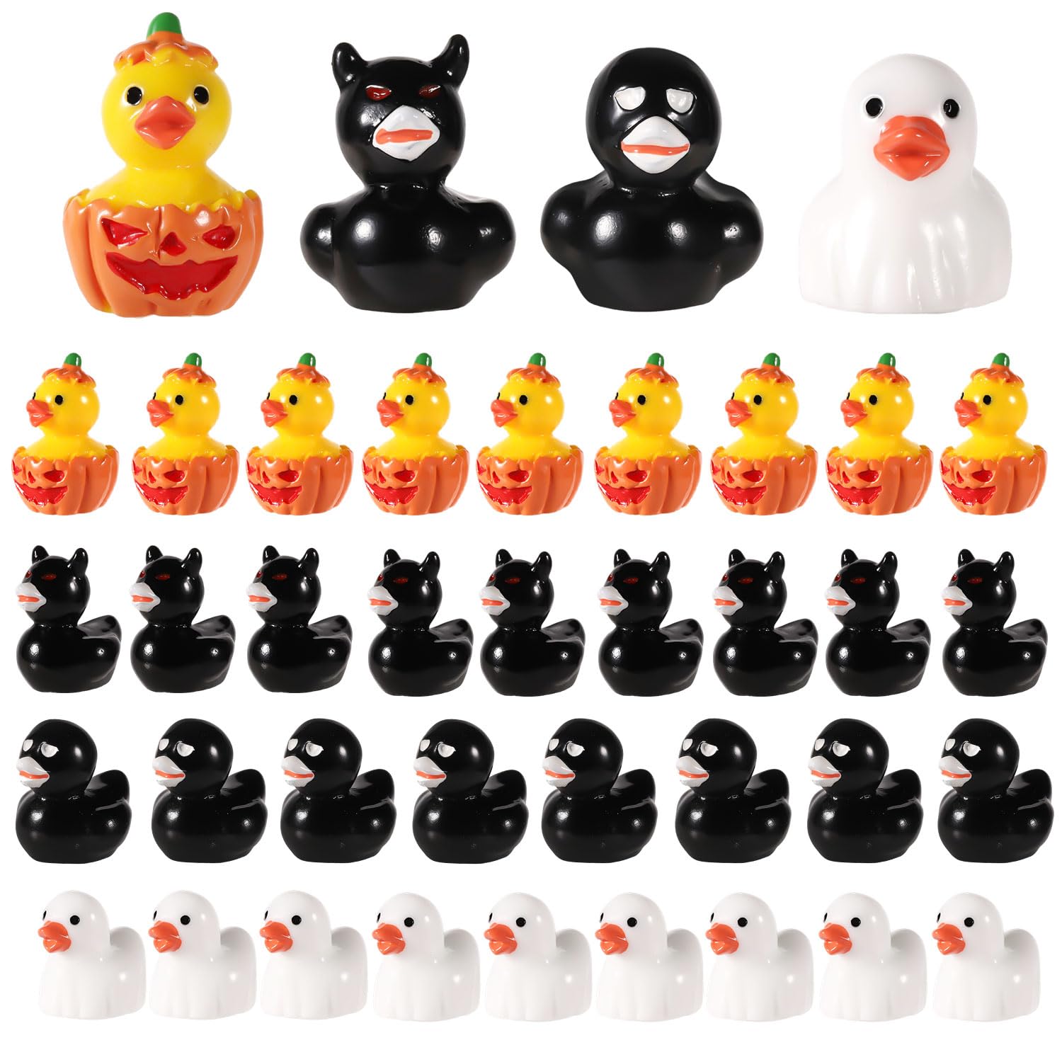 80pcs Halloween Mini Resin Ducks