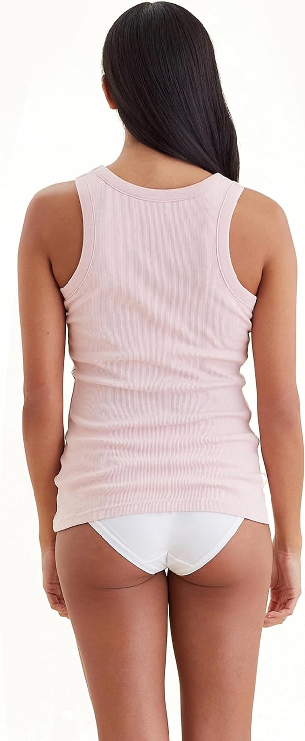 Papinelle Women’s Shelf Bra Milla Cotton Tank Top - Soft, Stretchy Rib-Knit Loungewear & Sleepwear - Image 3