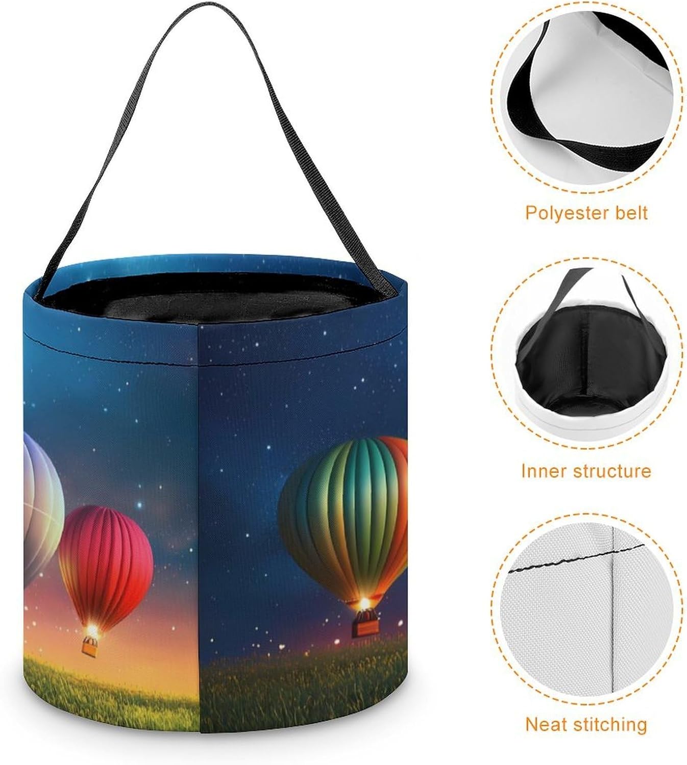 Hot Air Balloons Glowing Candy Bag Halloween Treat Goody Bags Party Basket Handbag Holiday Decor