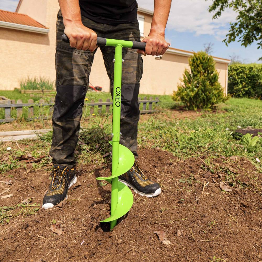 Tarière Manuelle diamètre 150mm - Poignée en caoutchouc - pour Creuser des Trous, Planter des Arbres et Installer des Clôtures