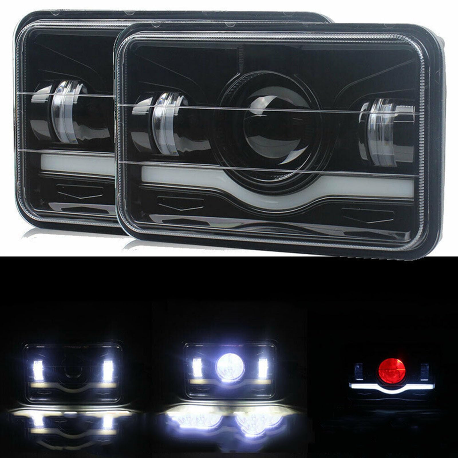 NUNETH 2PCS 5Inch 45W LED Driving Light, 4700LM White Spot Flood Combo, IP68 Waterproof Work Lights with H4 Connector for Off-Road Truck Construction Vehicles