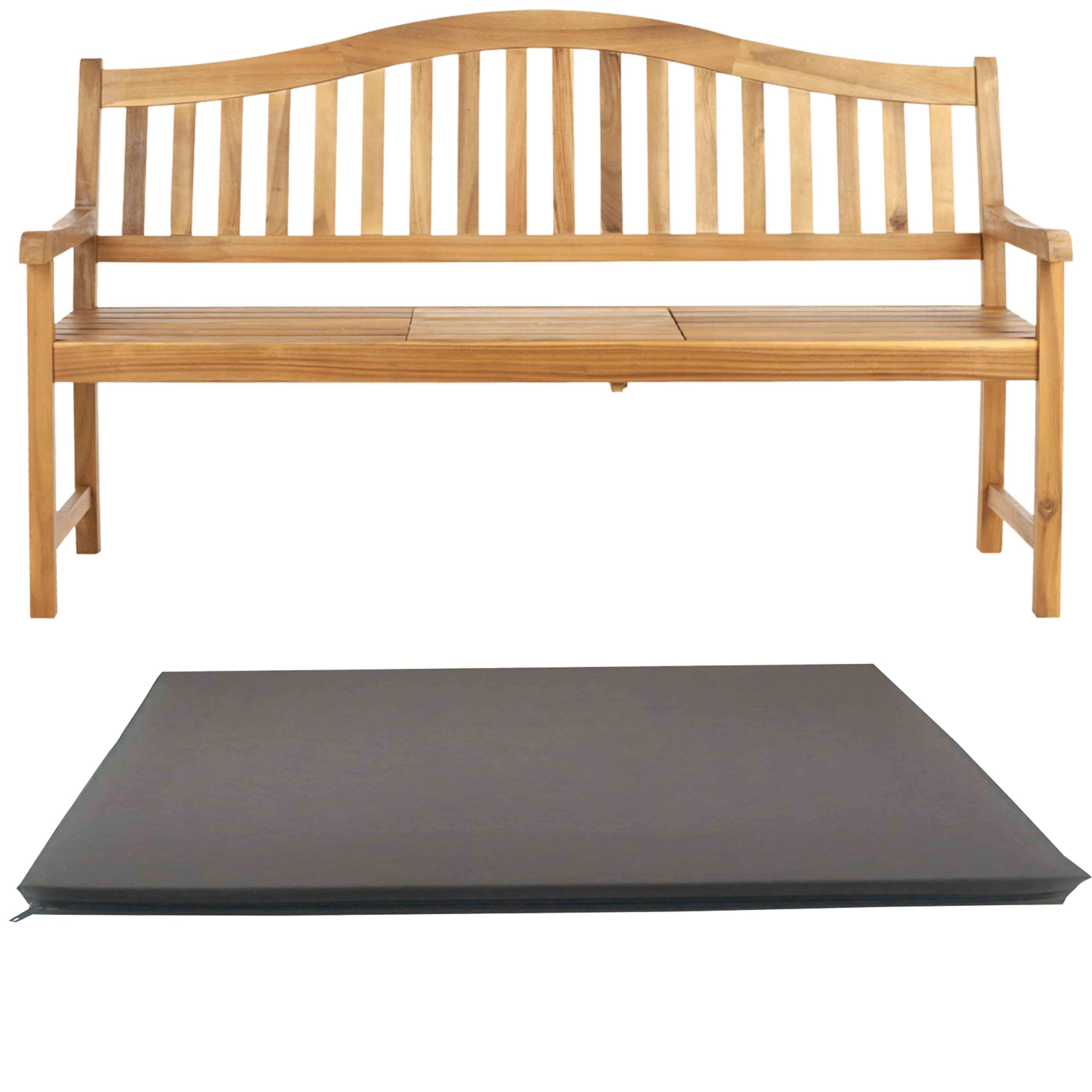 GRIZZLY FOAM Waterproof 1 2 3-Seater Indoor/Outdoor Bench Pad Seat Cushion Garden Furniture Comfortable with Removable Cover Ask for Any Customized Size (Chocolate Brown, 15x45x2inch 38x114x5cm) — image 1