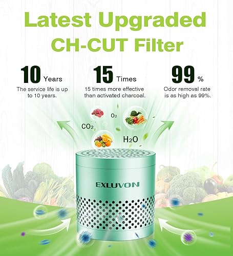 Miniatura 10 de Exluvon Desodorizador para refrigerador, eliminador de olores para nevera dura 10 años