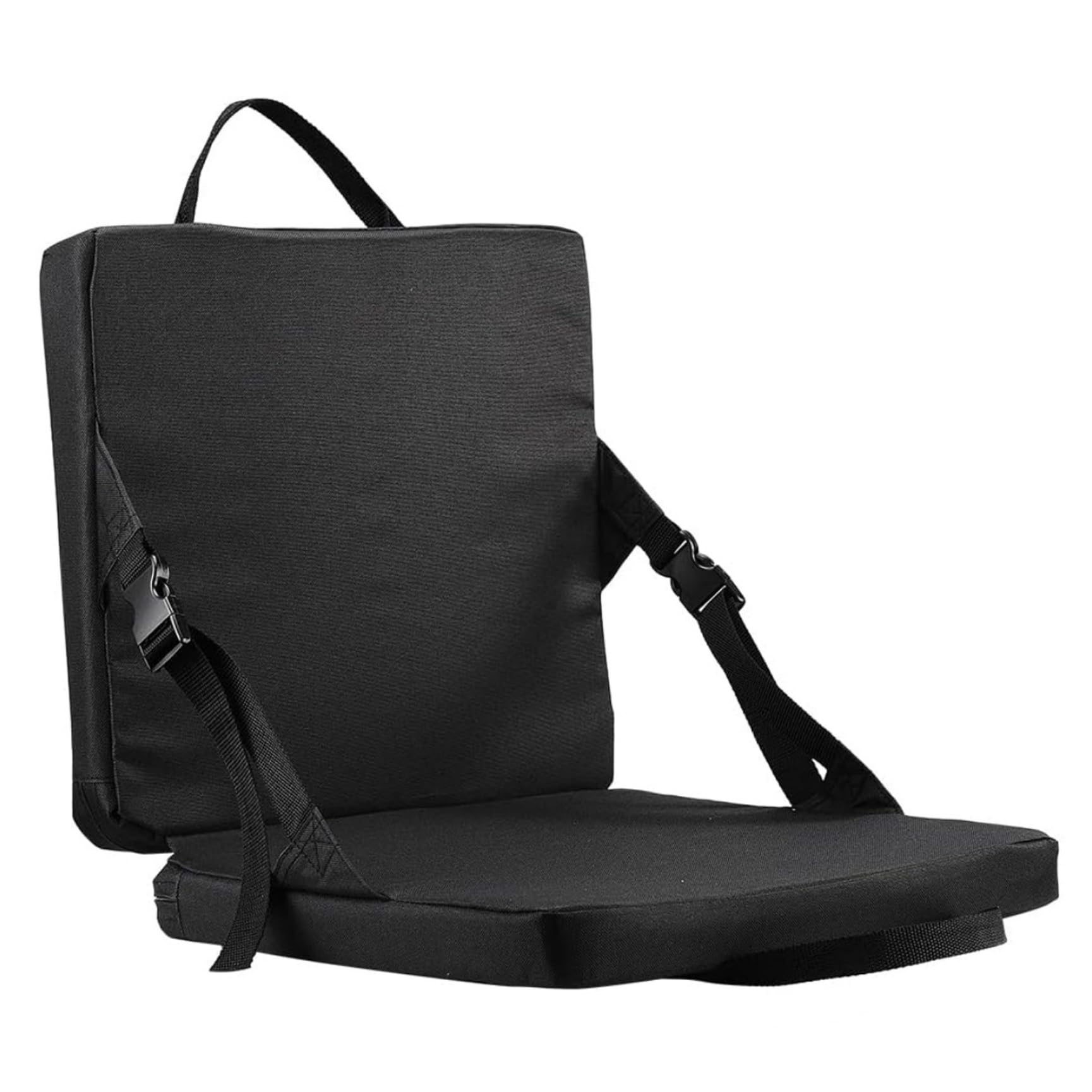 Sjfbebsy Kayak Seats With Back Support, Inflatable Kayak Seat - Foldable Portable Boat Seat With Carry Strap, Detachable Washable Cover For Deck, Stadium (Black) - Inflatable