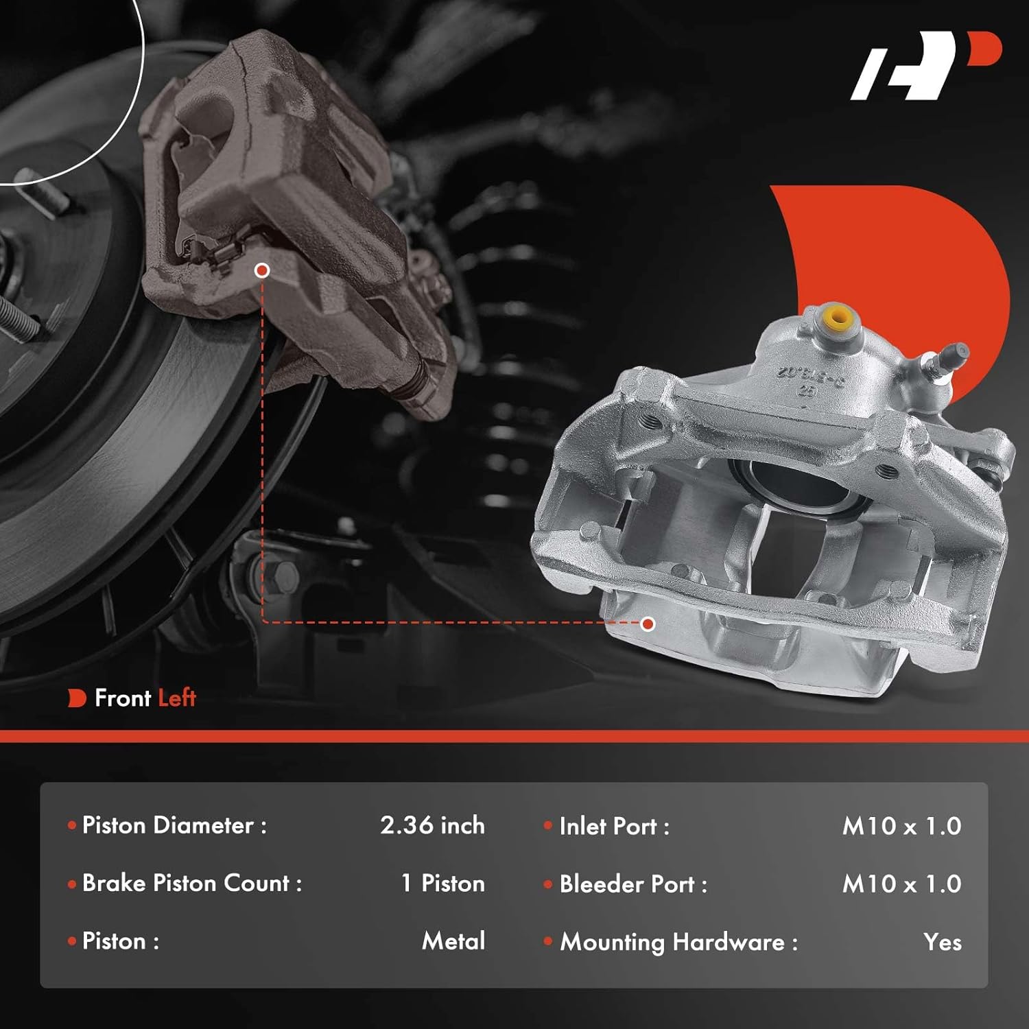 A-Premium Disc Brake Caliper Assembly with Bracket Compatible with Select Mercedes-Benz Models - E320 2003-2009, E350 2007-2009, V6 3.0L, V6 3.2L, V6 3.5L - Front Left Driver Side