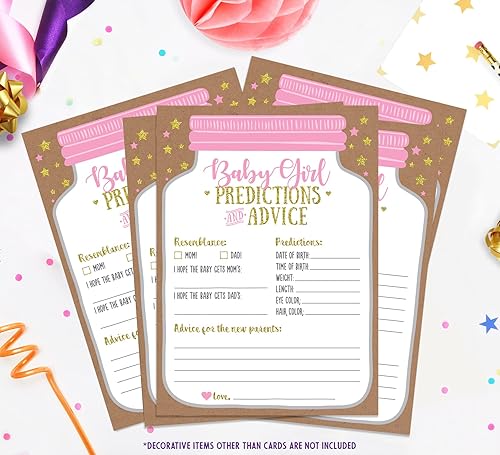 Miniatura 7 de Neatz Tarjetas de consejos para baby shower, tarjetas de predicción para bebés, decoraciones de baby shower, juegos de baby shower para niñas