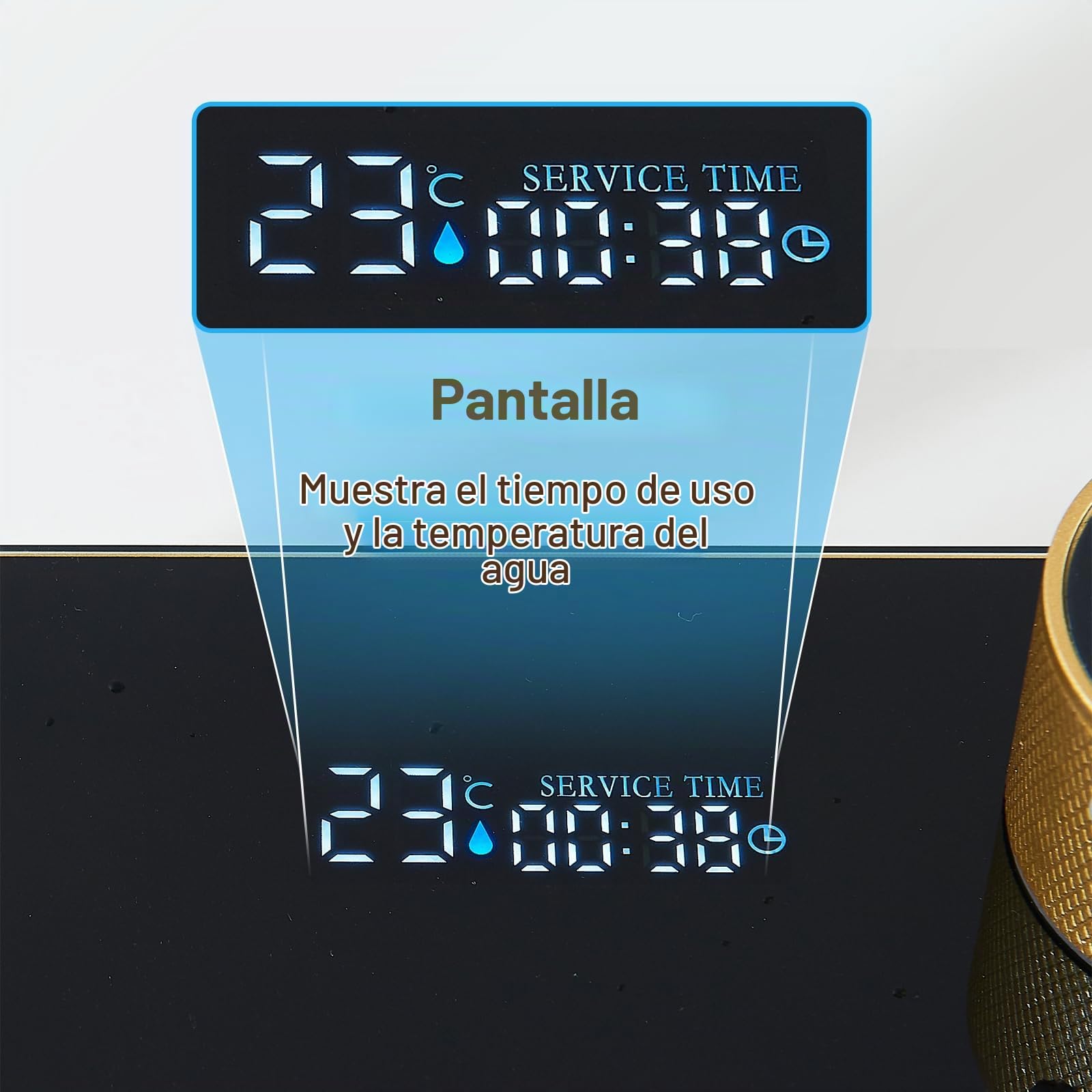 Fregadero de Cocina Multifuncional de Oro Cepillado con Grifo Extraible y Accesorios, Fregadero de Cocina de Acero Inoxidable con Pantalla Digital (75 cm X 45 cm)