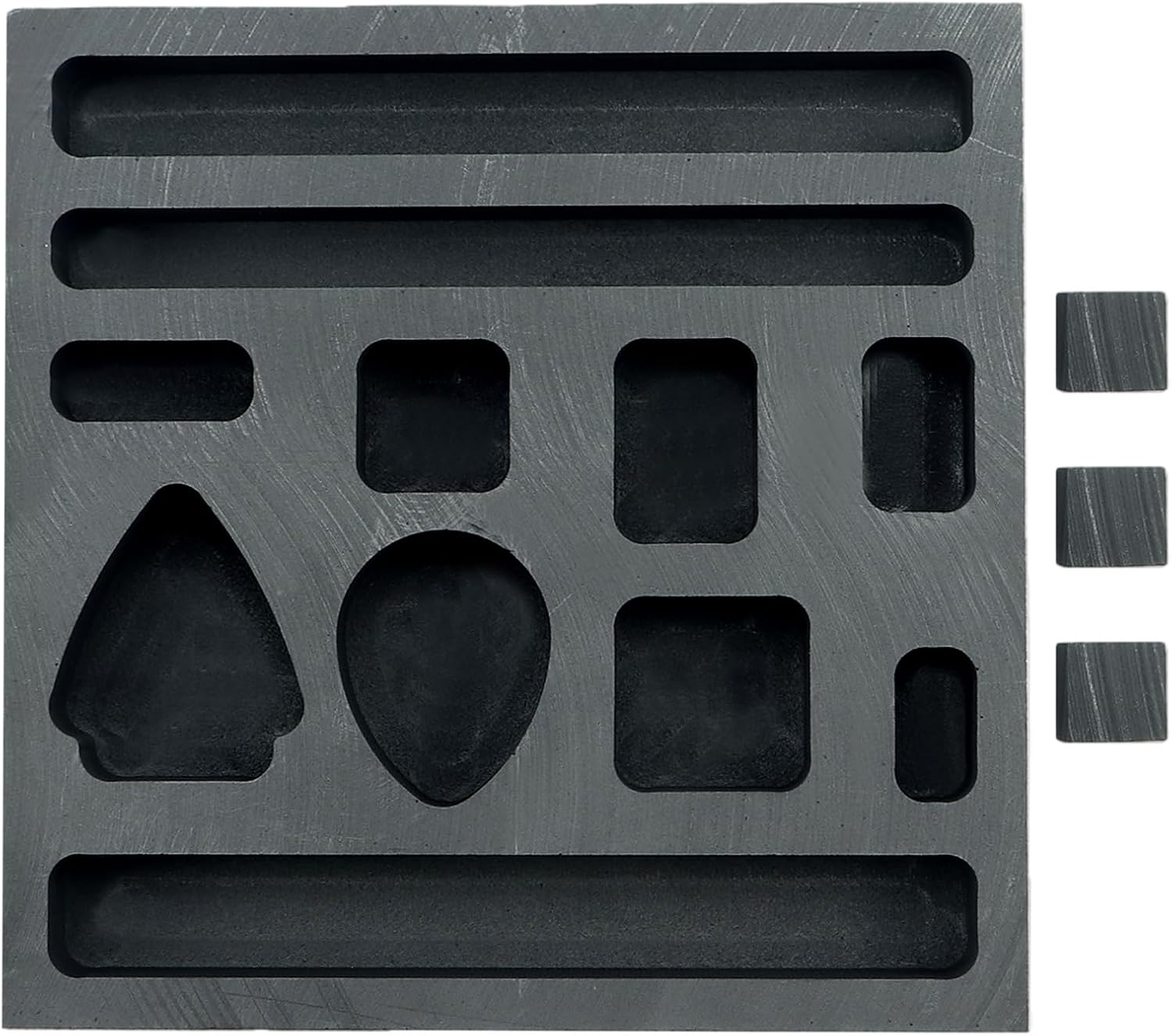 10 Hole Graphite Ingot Mold for Metal Casting, Multi-Cavity Graphite Mold for Gold Silver Melting, Precious Metal Ingot Mold for Jewelry Making Refining