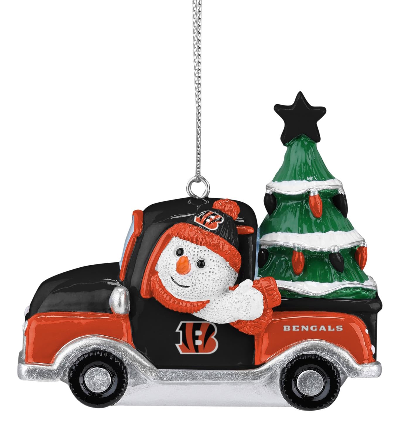 Muñeco de nieve NFL Cincinnati Bengals FOCO para decorar camión navideño