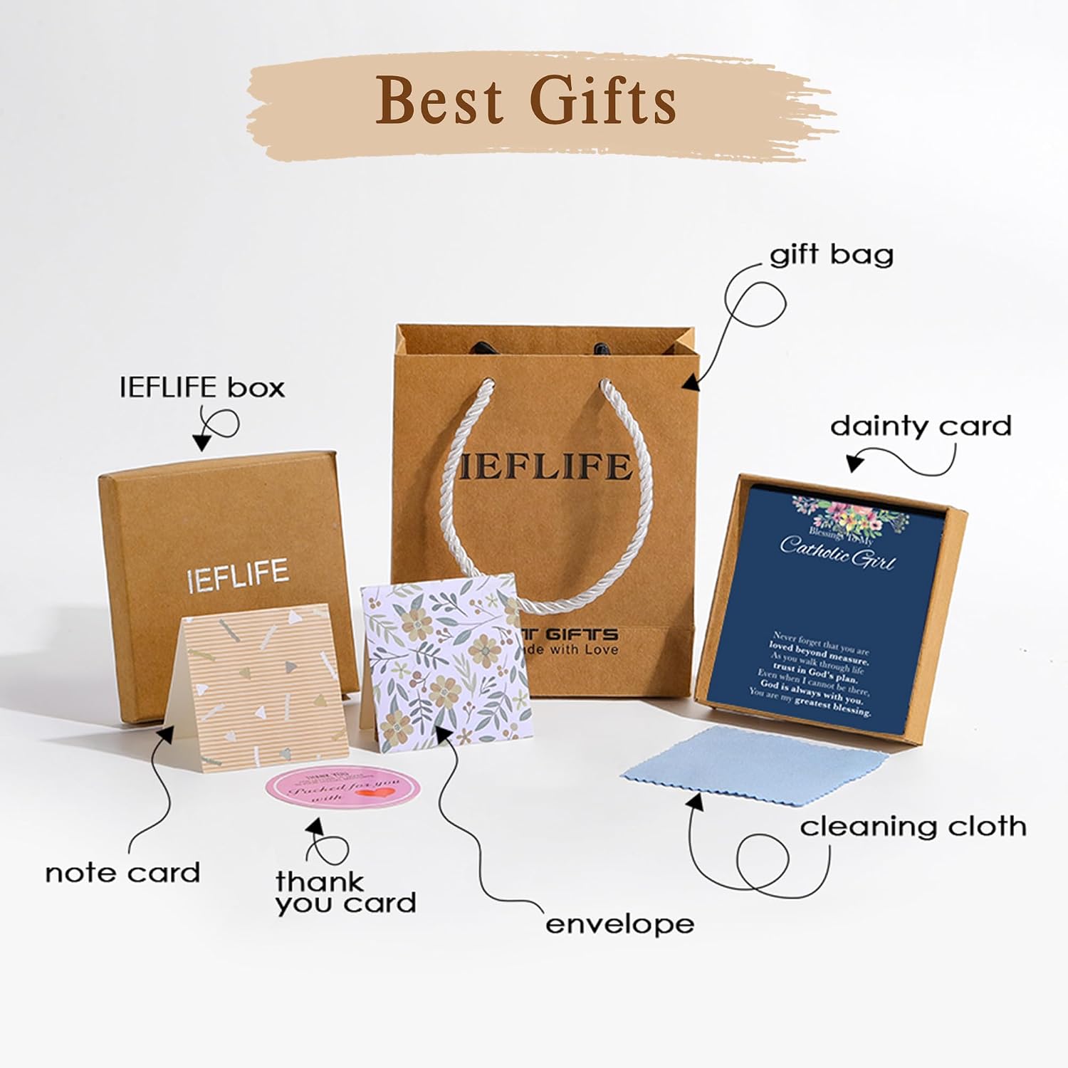 IEFLIFE Baptism Gifts for Girl - Cross Necklace for Girls Kids