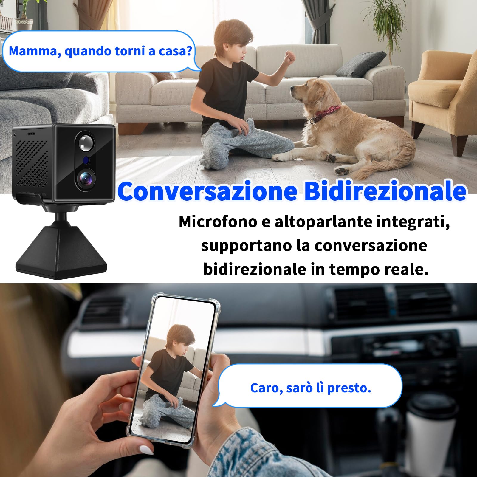 Caméra Spy 2K WiFi Nuit Vision & Détection Mouvement - Dettaglio