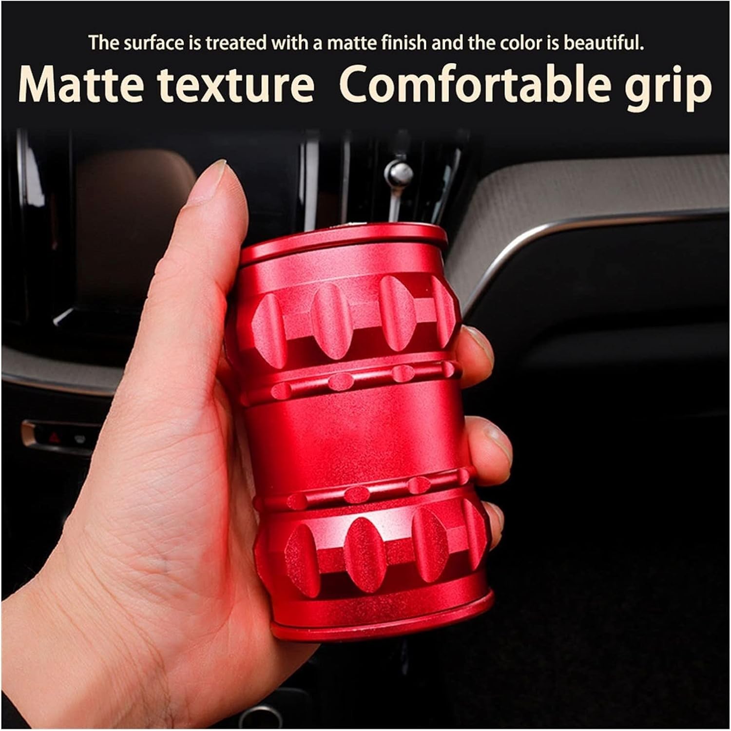 Car Ashtray Portable Smokeless Car Ashtray Universal Ashtray Rack Storage Trash Can Dust Trash Ashtray (Color : Black)