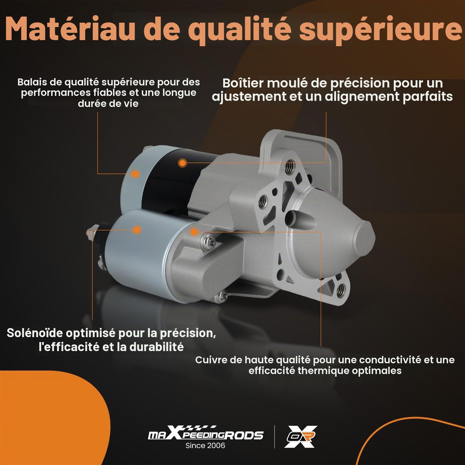 maXpeedingrods Démarreur 12 V, 1,40 kW pour Mercedes-Benz, Nissan, Renault