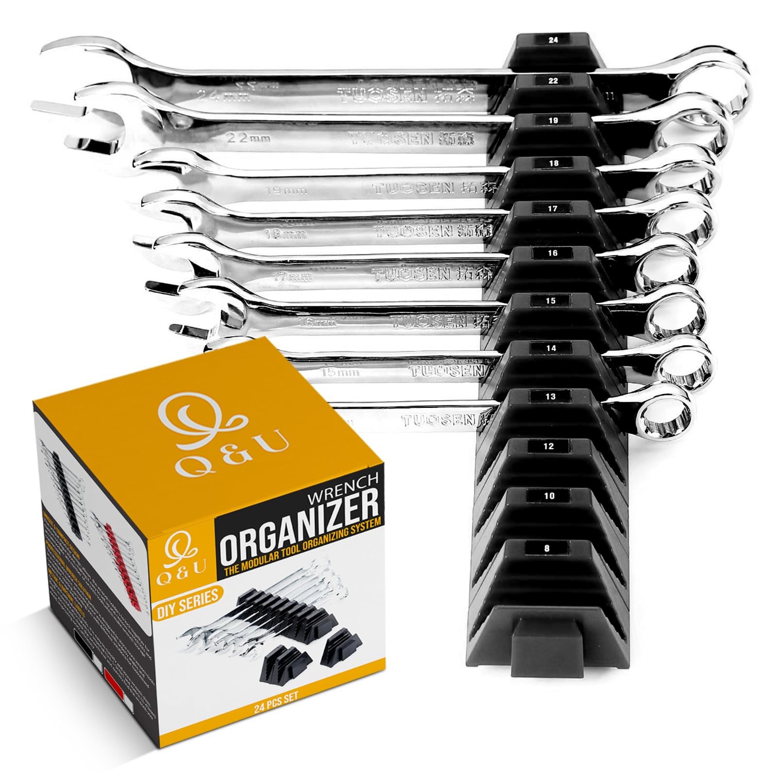 Q&U Sistema modular organizador de llaves – 48 piezas de organizador magnético de llaves para cajón de caja de herramientas, organizador modular de llaves y estante de almacenamiento de llaves