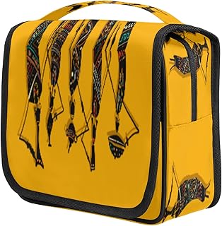 Bolsa de higiene pessoal de viagem pendurada mulher africana, organizador de maquiagem portátil à prova d'água, bolsa de maquiagem de grande capacidade, bolsa de cosméticos de viagem, bolsa de higiene pessoal pendurada para mulheres e homens bolsa de natal