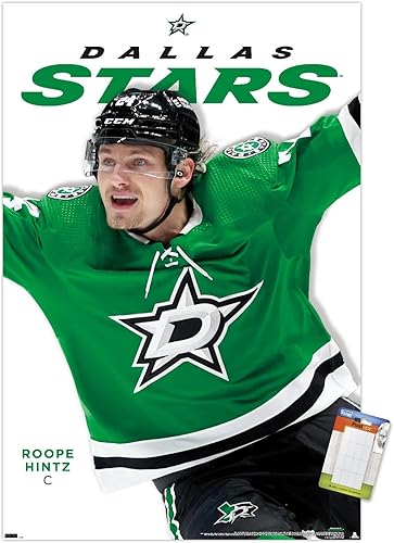 Trends International NHL Dallas Stars Roope Hintz Feature Series 23 Póster de pared, 34 pulgadas de largo x 22.4 W, paquete de póster y montaje