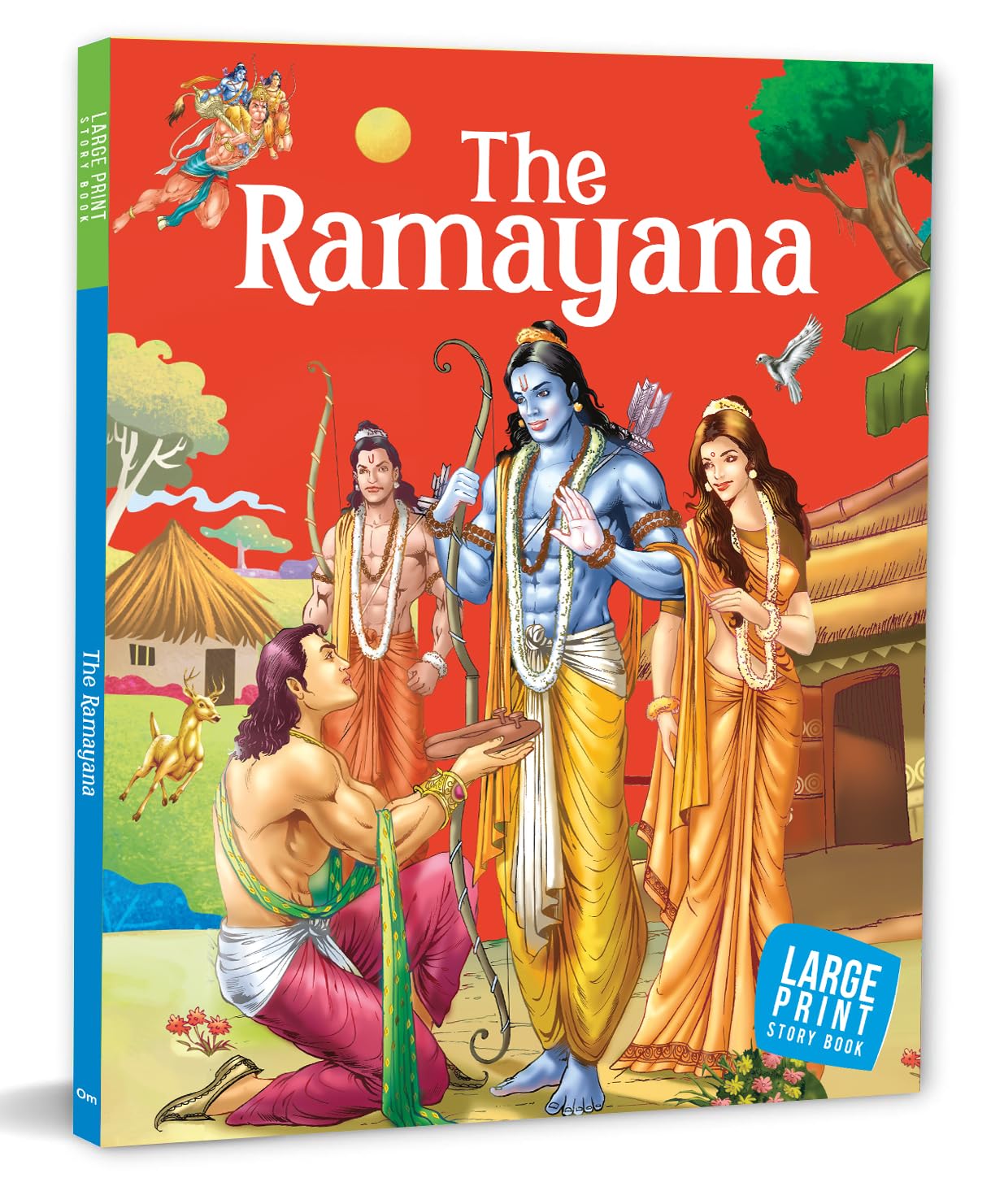 Ramayana for Children: Indian Religion Illustrated Storybook for Kids | From Rama’s Joyful Childhood to His Triumphant Return | Tales of Devotion & Victory | Epic Stories of Sita, Hanuman, and the Battle Against Ravana | Hindu Mythology | Moral & Inspiring Stories | Religious Stories for Little Scholars (Large Print)