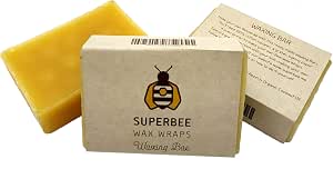 SuperBee Beeswax Block for DIY Beeswax Wrap Making Kit with Tree Resin & Coconut Oil, 75g