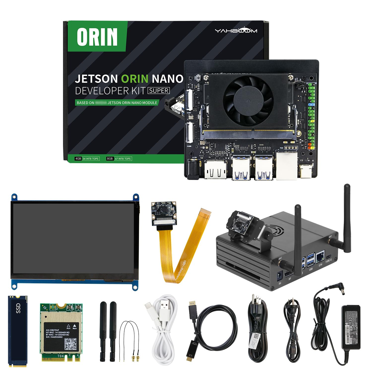 Yahboom Jetson Orin Nano Super 8GB RAM Development Kit 67 Tops,256G SSD Ubuntu 22.04 System Artificial Intelligence Robot Kit Provide ROS2 Data (Orin Nano 8GB Basic Kit) — view 12