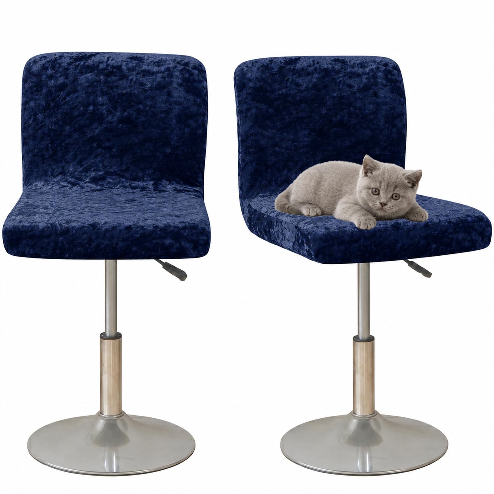 ZRCYXDW Bar Stool Covers with Back, Soft Crushed Velvet