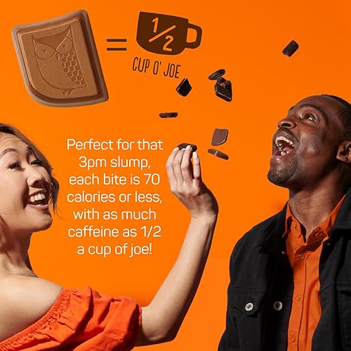 Miniatura 7 de AWAKE - Bocadillos de chocolate con cafeína - Alternativa al café - Bocadillos bajos en calorías - Barras energéticas de tamaño bocado - 50 mg de