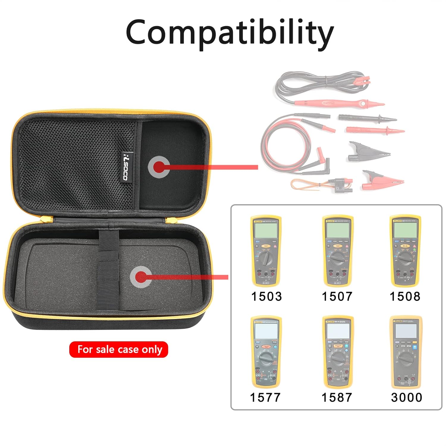 RLSOCO Hard Case for Fluke 1587 FC/1507/1503/1577/1508 & Works with Brymen BM869s Digital Megohmmeter Insulation Resistance Tester (Case has Updated to Have Padding Around)