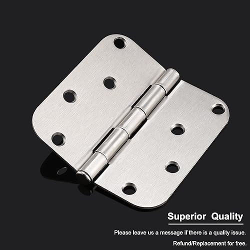 Miniatura 2 de Knobonly Paquete de 12 bisagras de puerta, bisagras de níquel cepillado para puerta interior, bisagras de puerta exterior resistentes de 4 pulgadas