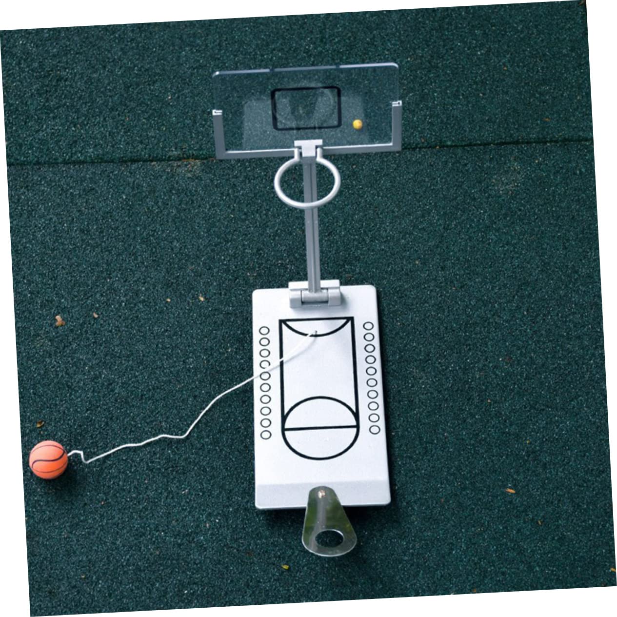 KOMBIUDA 1Pc Mini Desktop Basketball Stand Silver Fun Indoor Basketball Game for Miniature Basketball Plaything for Parent Interaction for Relief