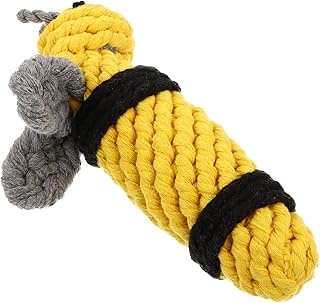 CALLARON 1pc Bee Pet Toy Stuffed Toys Small Dog Toys for Small Breed Dogman Toys Tough Chewing Dog Rope Toys Dog Stuffed Toy Dog Retrieving Toys Cotton Rope Yellow Dog Chewing Toys Animal