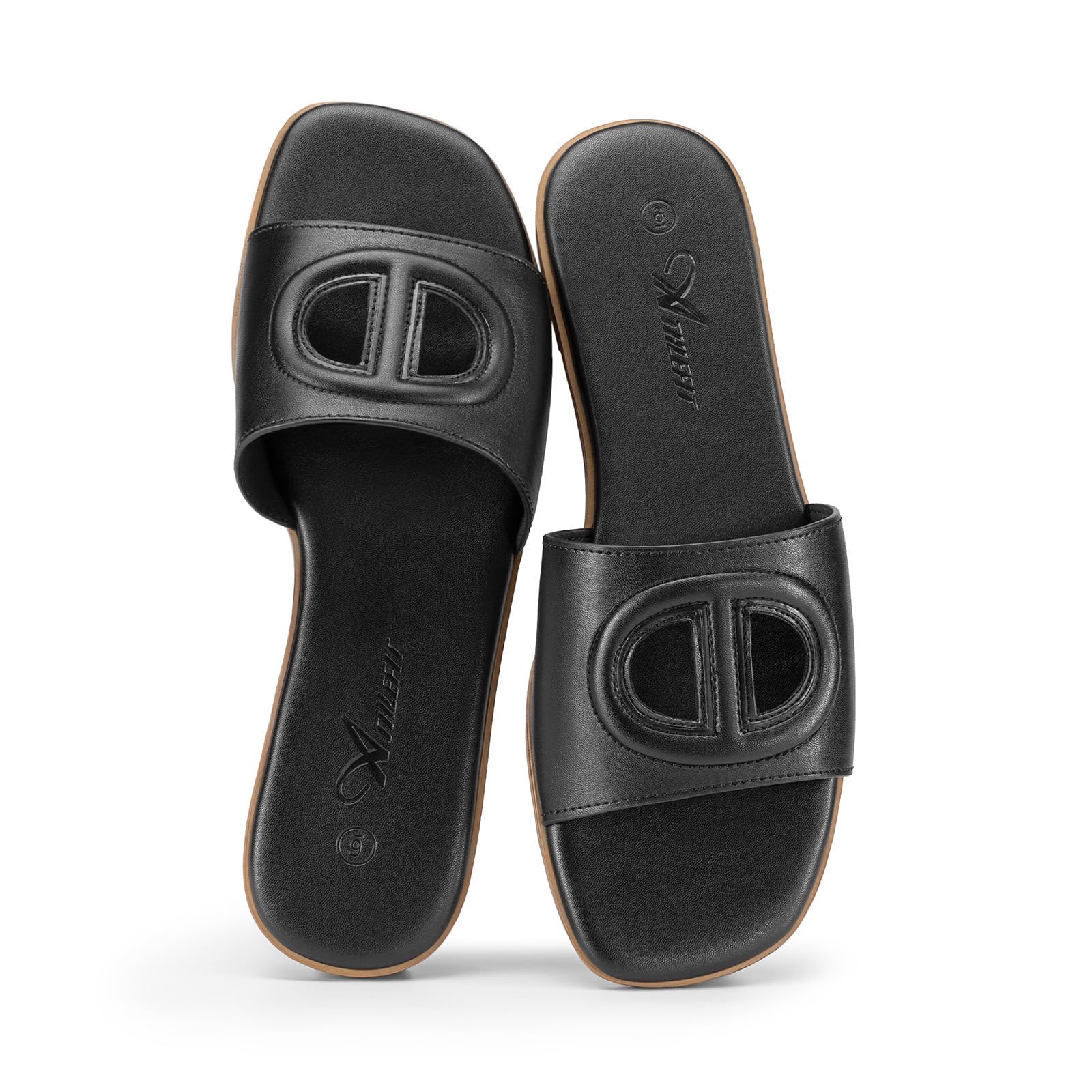 Women's Flat Sandals Square Open Toe Comfortable Slip On Summer Beach Slide Sandals-image-21