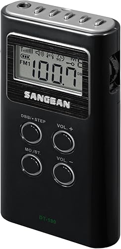 Sangean Radio AM/FM portátil de tamaño de bolsillo de sintonización digital compacta todo en uno