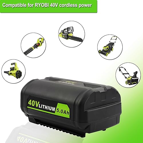 Miniatura 2 de Reemplazo de batería de 5.0Ah 40V para batería Ryobi de 40 V compatible con cargador rápido de iones de litio Ryobi de 40 V y herramientas