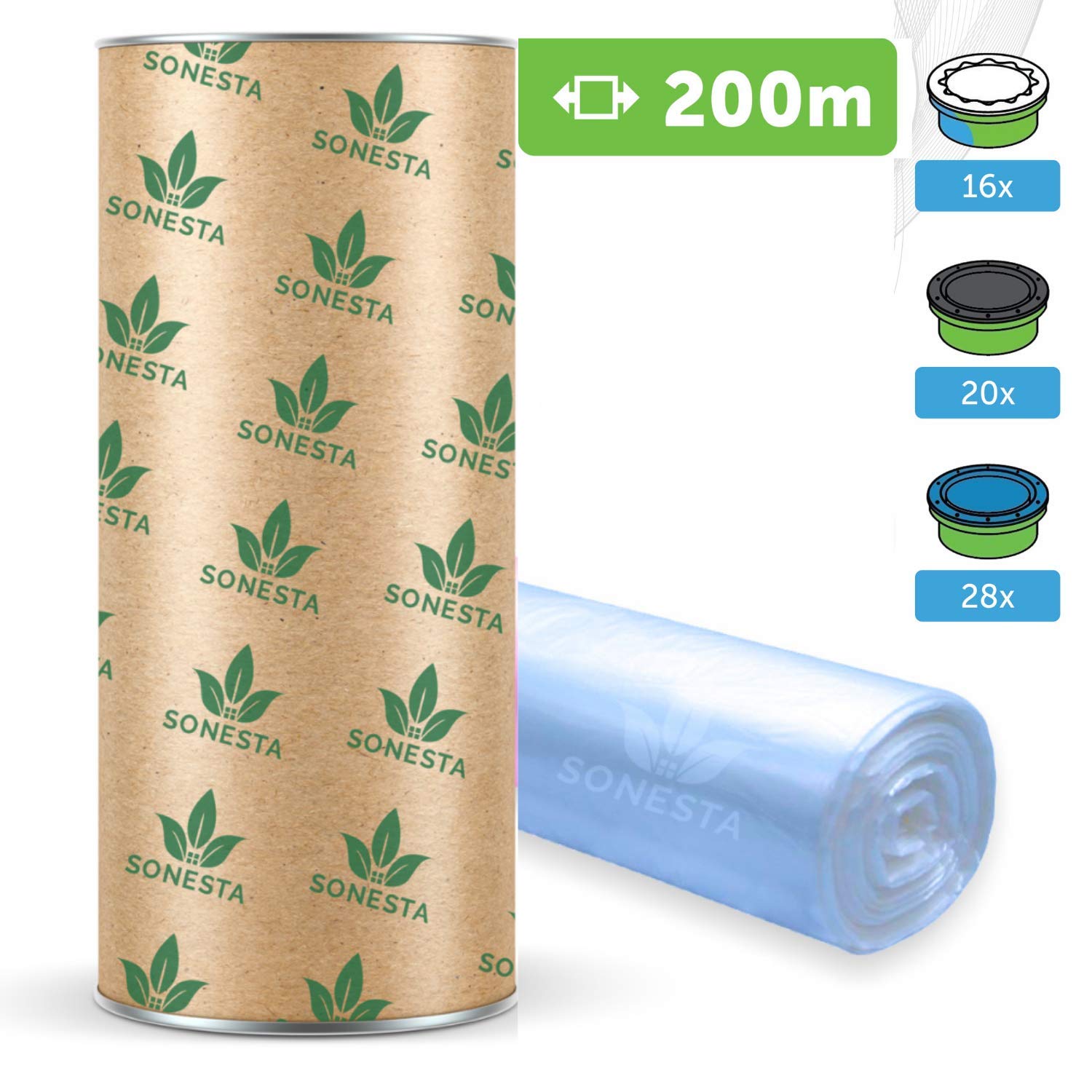200m. ECO Recharge de sac pour poubelle à couches compatible avec Tommee Tippee : Twist and Click, Simplee, TEC | 100% Compatible Rapide et facile à utiliser.