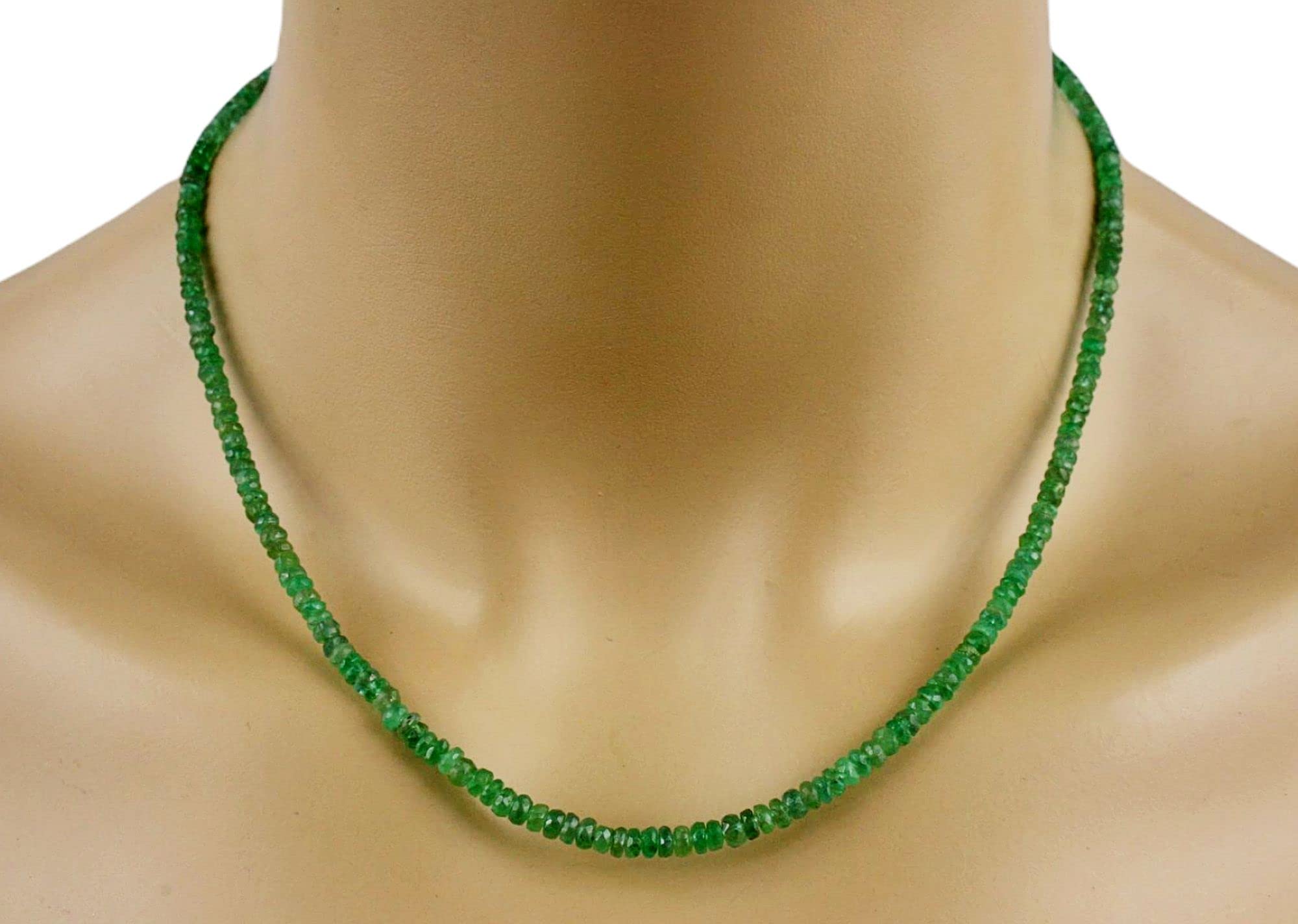 Smaragd Kette - Collier in grün, 60 Karat
