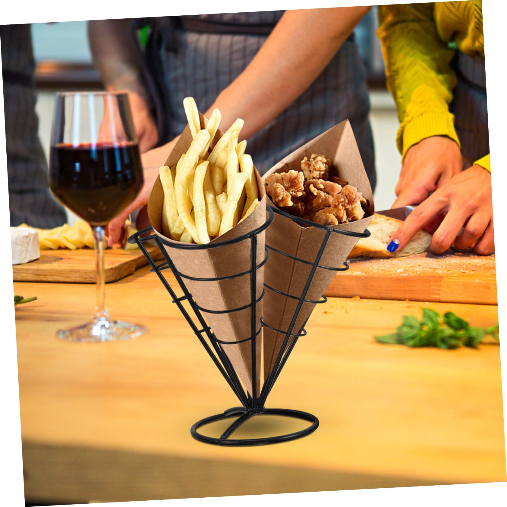 MAGICLULU Robusto Porta Snack in Acciaio Inossidabile Porta Patatine Fritte per Feste E Riunioni