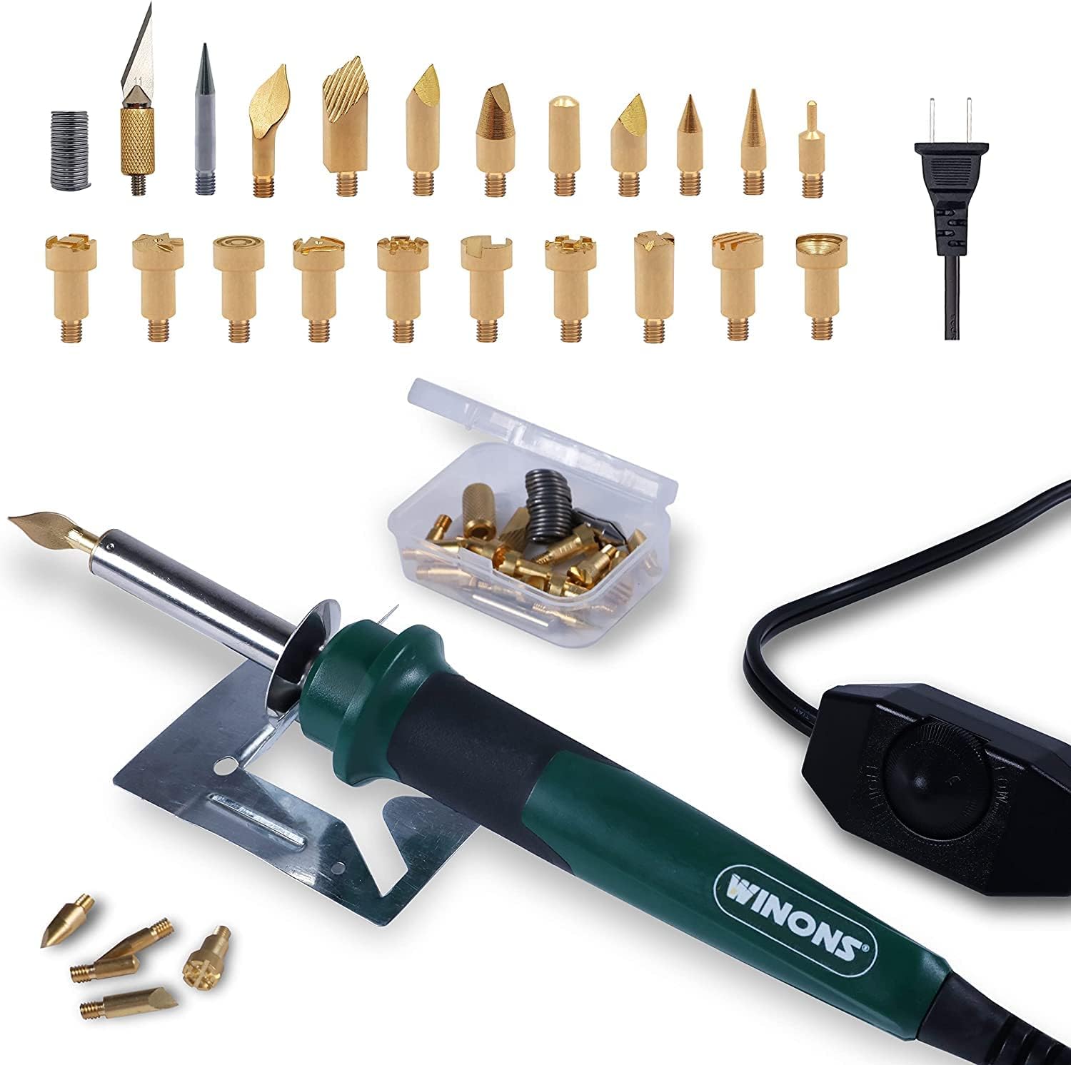 WINONS Wood Burning Kit WBT-0003, Multifunctional Wood Burning Tool for Adults, 25 Pcs Wood Burner Pyrography Kit with Adjustable Temperature Control