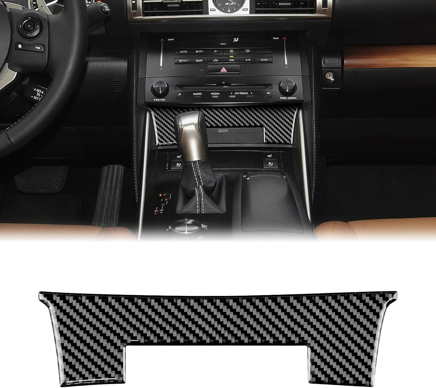 Real Carbon Fiber Window Switch Trim Covers - for Lexus is 2013-2019, Carbon Fiber Accessories for Lexus IS250 IS350 IS300h IS200t IS300 (Include F Sport Package, Full Wrap Type, Black)