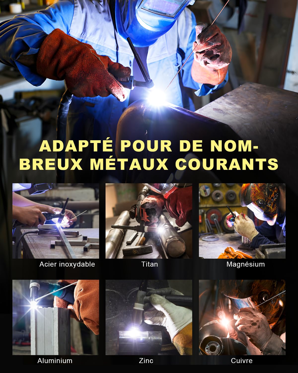 VECTOR WELDING Poste à Souder 4 en 1 TIG AC DC 200A Pulsé MMA Onduleur IGBT