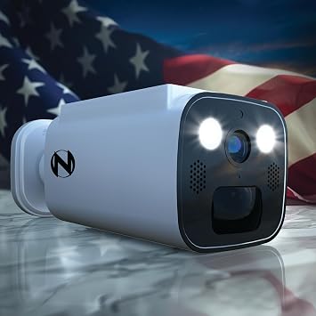 Night Owl 2K Battery Solar Powered Camera with Spotlight and 2-Way Audio 2 Pack White