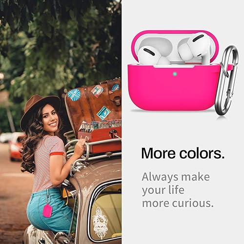 Miniatura 6 de GMUDA Funda protectora de silicona para AirPods Pro de 2 generación 2022 con llavero compatible con AirPods Pro 2 color morado brillante